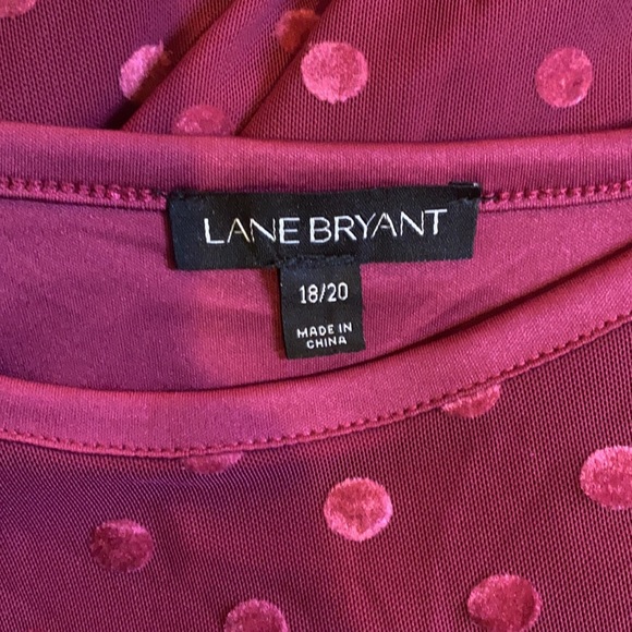 Lane Bryant Dot Mesh Ruffle Sleeve Sz 18/20 - Picture 8 of 10